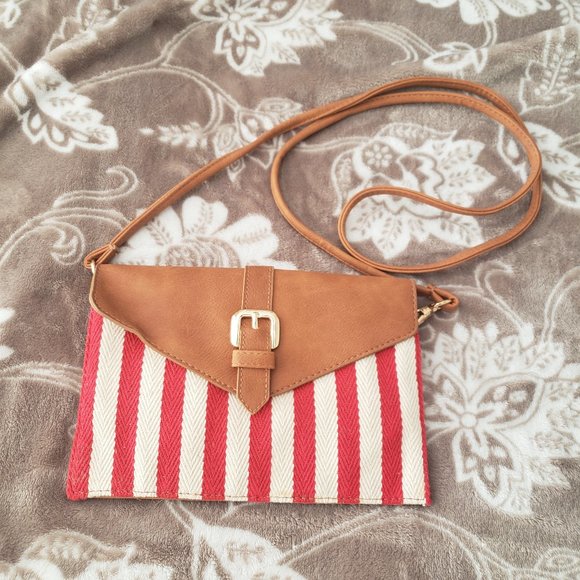 Handbags - Super Cute Mini Purse Red/White Stripes